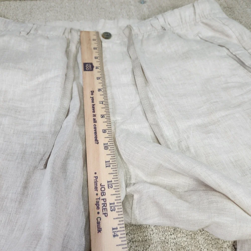 Tasso Elba Linen Pants Men XXL Relaxed Fit Drawstring Elastic Waist Straight Leg